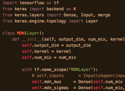 A custom Keras layer for Mixter Density outputs